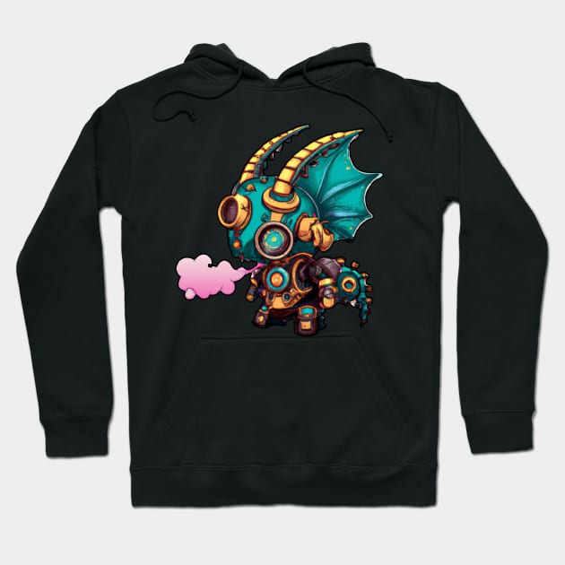 Steampunk Kawaii Dragon Robot Hoodie by maxdax